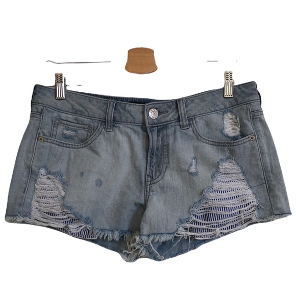 Express Pants - Express‎ distressed jean shorts w/ striped pockets